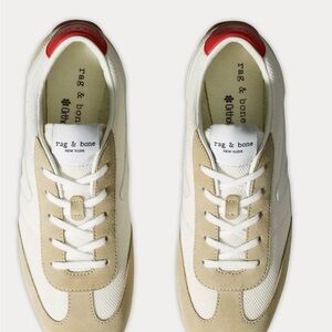 rag & bone Womens White and Beige Retro Runner Sneakers